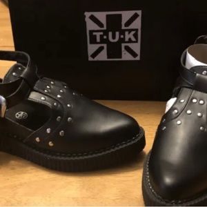 Tuk bootie sandal. Vegan leather. Buckle. New with box. Woman’s size 8. Black